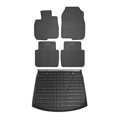 Fußmatten & Kofferraumwanne Set für Honda CR-V 2016-2025 Gummi Schwarz TPE 5x