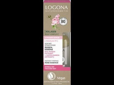 Logona 6x Moisture Lift 2-Phasen Serum sofort straffende Rosen-Essenz mit Bio-Ros