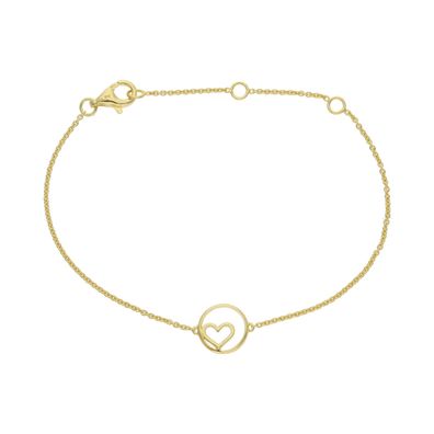Armband Silber 925 Gold plattiert Herz Kreis JL10-03-3862 JuwelmaLux