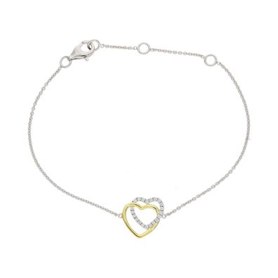 Armband Silber 925 Gold plattiert Zirkonia Herz Kleeblatt JL10-03-3866 JuwelmaLux