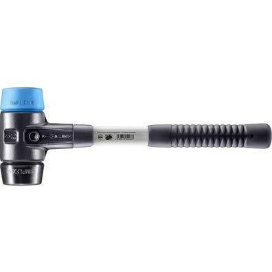 HALDER Simplex Schonhammer Ø 60 mm TPE-soft blau / Gummi schwarz mit verstärktem