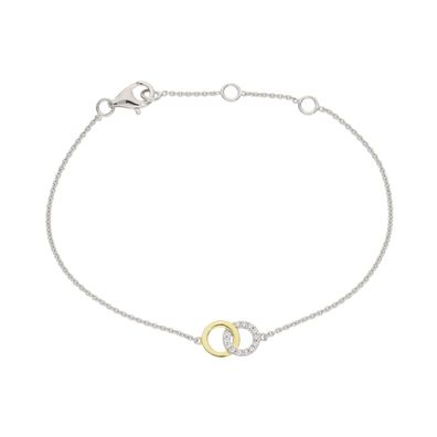 Armband Silber 925 Gold plattiert Zirkonia Kreis JL10-03-3864 JuwelmaLux