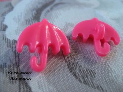 1Kunststoffkinderknopf Schirm pink 18x7mm Öse 4mm Nr1129