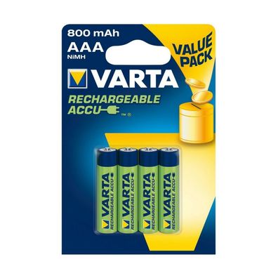 Varta Basic Line Akkus, AAA, 800 mAh, 4 Stück