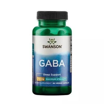 GABA 750mg Maximum Strength 60 Vegan Caps