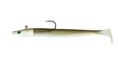 Major Craft Ceana Eely Shad Sandaal mit Jigkopf 9,5 cm Sand Eel - Green Eye