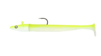 Major Craft Ceana Eely Shad Sandaal mit Jigkopf 13 cm Chart Back / White - Silver Eye