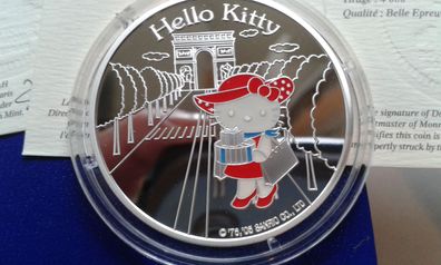 1,5 euro 2005 Frankreich Hello Kitty auf den champs elysees 22,2g Silber PP