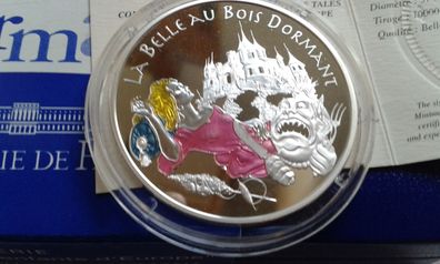 1,5 euro 2003 Frankreich Dornröschenl Märchenserie 2003, 22,2g Silber PP - RAR
