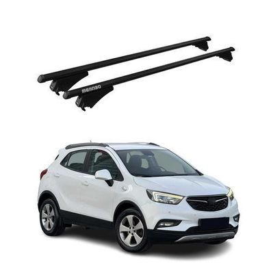Menabo Dachträger Grundtäger für Opel Mokka X 2016-2019 75kg Alu Schwarz 2 tlg