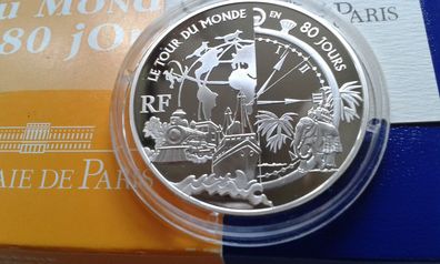 1,5 euro 2005 Frankreich Jules Verne In 80 Tagen um die Welt, 22,2g Silber PP