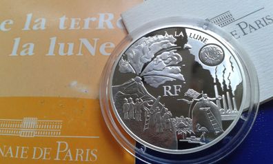 1,5 euro 2005 Frankreich Jules Verne Von der Erde bis zum Mond, 22,2g Silber PP