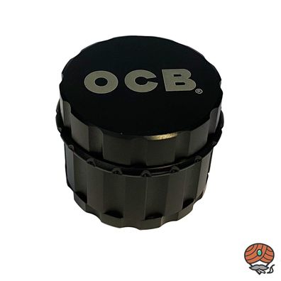 OCB Kräutermühle Schwarz Metallic aus Aluminium, 4-teilig