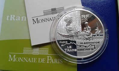 1,5 euro 2004 Frankreich Le transsibirien Transsibirische Eisenbahn, 22,2g Silber