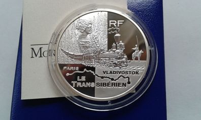 1,5 euro 2004 Frankreich Le transsibirien Transsibirische Eisenbahn, 22,2g Silber 900
