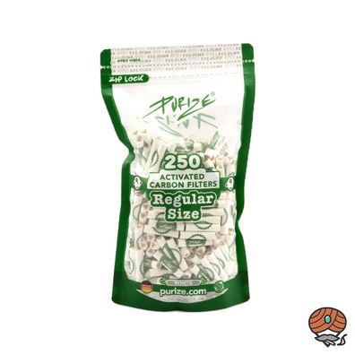 Purize Aktivkohlefilter Regular 9 mm weiß, 250 Stück Beutel