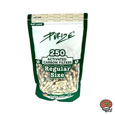Purize Aktivkohlefilter Regular 9 mm organic / braun, 250 Stück Beutel