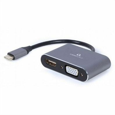 gembird USB Typ-C auf HDMI + VGA Adapter, spacegrau