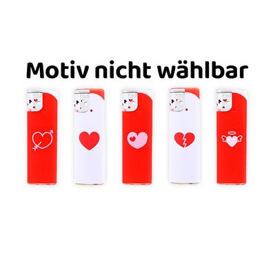 Atomic Elektronik Feuerzeug, Heart Design, Turboflamme, Motiv nicht wählbar