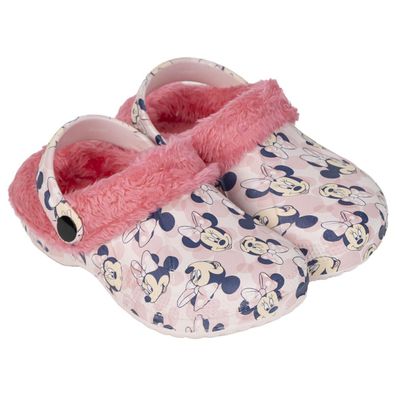 Disney Minnie Clogs Kinder – Hausschuhe mit Fleece, Indoor Slipper, warm