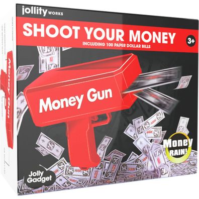 JollyGadget Money-Gun Geldpistole mit 100 Scheinen