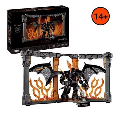 Herr der Ringe Bausteine Set Gandalf vs Balrog Buchstütze Display Modell NEU