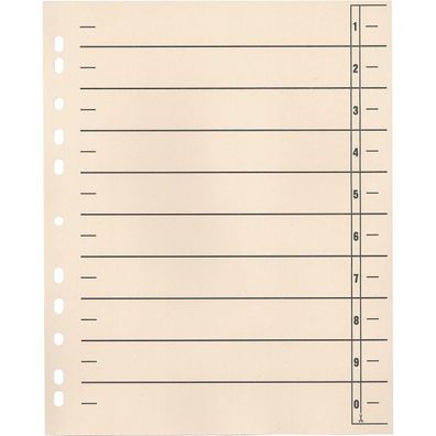 Trennblätter 24x30cm 190g 11fach gelocht chamois 100 St./Pack