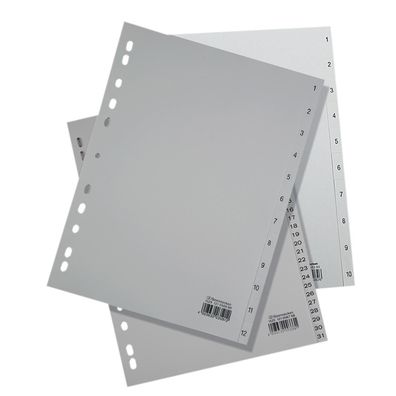 Soennecken Register 2135 DIN A4 1-31 volle Höhe Überbreite PP grau