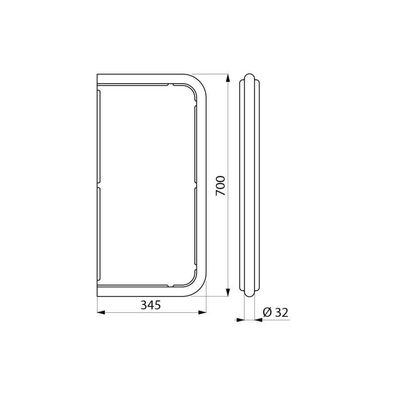 Delabie Urinal-Schamwand TU Edelstahl 1.4301 satiniert