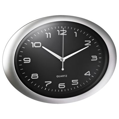 ALCO Wanduhr 186-11 oval si/sw