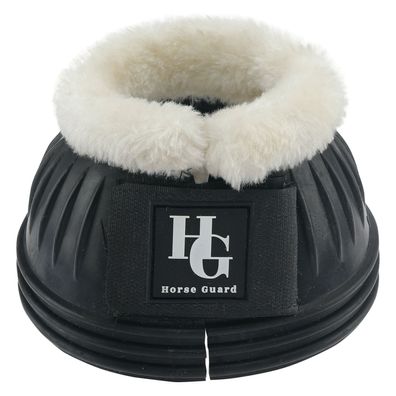 Horse Guard Gummi Hufglocken mit Kunstfell 2 Stück - schwarz - Größe: S