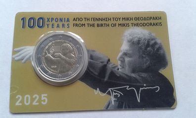 2 euro 2025 Griechenland Theodorakis 2€ 2025 Griechenland Mikis Theodorakis coincard