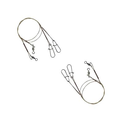 2 Stk Stahlvorfach Raubfisch 1x19 mit Wirbel 8 kg