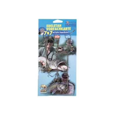 Stahlvorfach Angel Set 7x7 Vorfachkarte - Ryderhaken