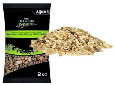 Aquael Natural bunt Bodengrund 2kg - 5-10mm Aquariumkies Kies für Aquarien