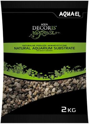Aquael Natural bunt Bodengrund 2kg - 3-5mm Aquariumkies Kies für Aquarien