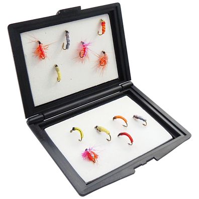 Fliegenbox mit Schaumstoffeinlage klein 10 x 7,5 x 2 cm