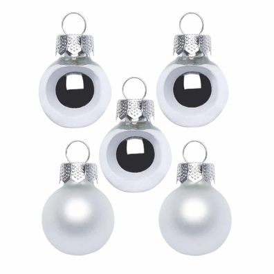 Mini-Kugeln 25 Stk 2cm Frosty Silver
