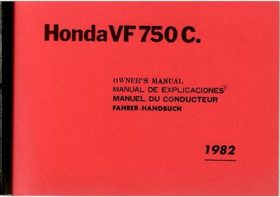 Bedienungsanleitung Honda VF 750 C. Motorrad Oldtimer, Klassiker
