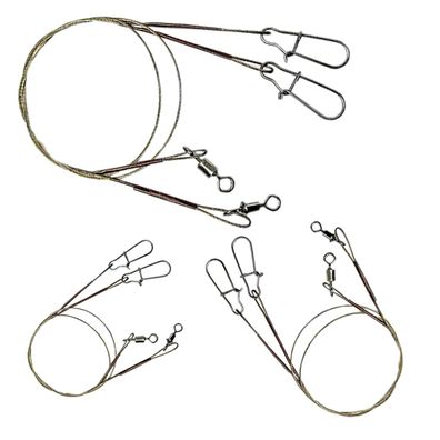 6 Stahlvorfächer im Set 1x19 mit Wirbel 8 10 15 kg