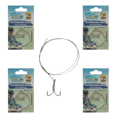 Stahlvorfach Angel Set Hecht mit Drilling 7x7