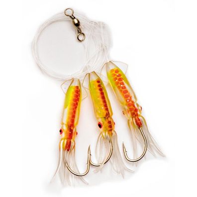 Gummi Octopus Rig Paternoster System gelb-rot