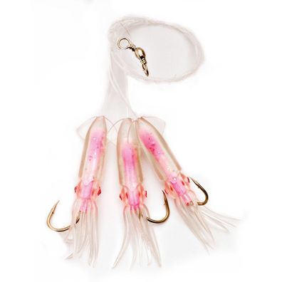 Gummi Octopus Rig Paternoster System pink-weiß