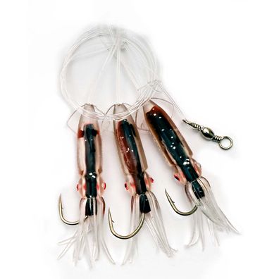 Gummi Octopus Rig Paternoster System braun