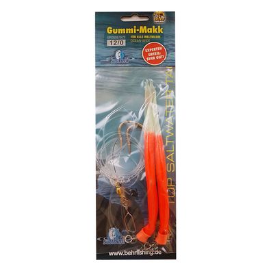 Gummi Makk Beifänger System Dorsch fluo rot 12/0