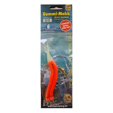 Gummi Makk Beifänger System Dorsch fluo rot 6/0