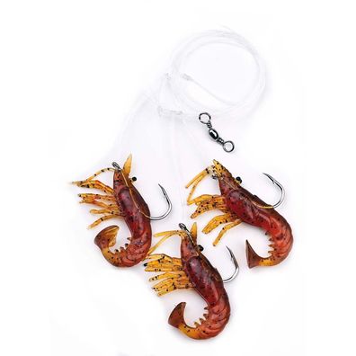 Paternoster System mit Gummi Krebsen 1,50 m braun glitter