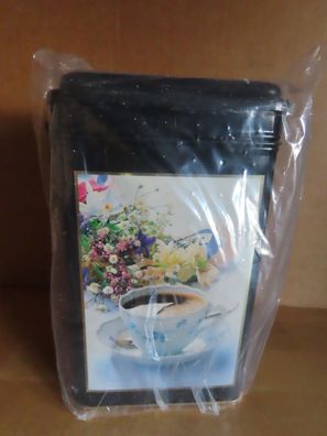 Blechdose Kaffeedose schwarz rechteckig Motiv Kaffeetasse Tchibo