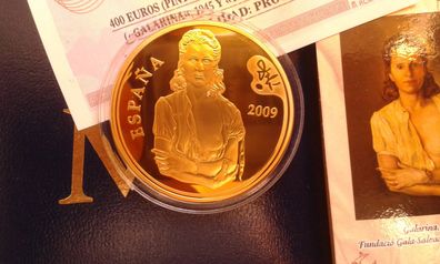 Original 400 euro 2009 PP Spanien Salvatore Dali Frau am Fenster 27g Gold 999er
