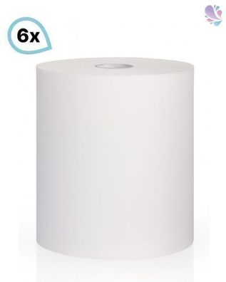 Tissue-Handtuchpapier SET, 6 Rollen, 2-lagig, 125m je Rolle, Zellstoff, saugstark